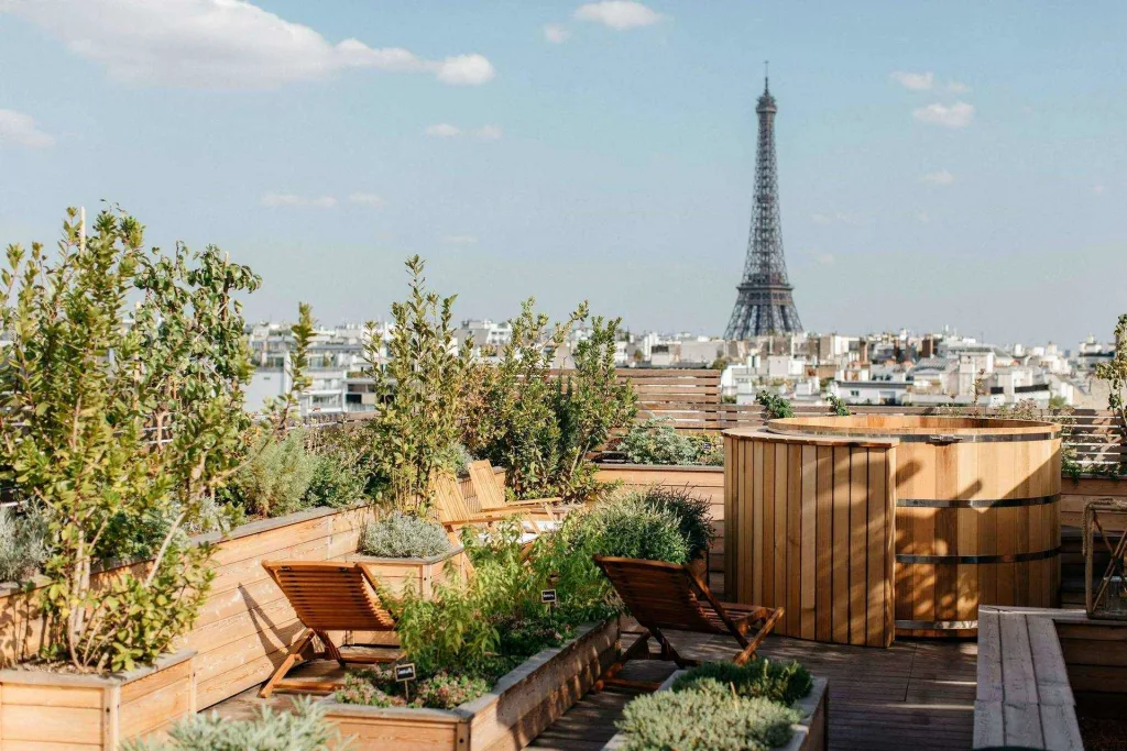 Brach Paris rooftop view of Eiffel Tower